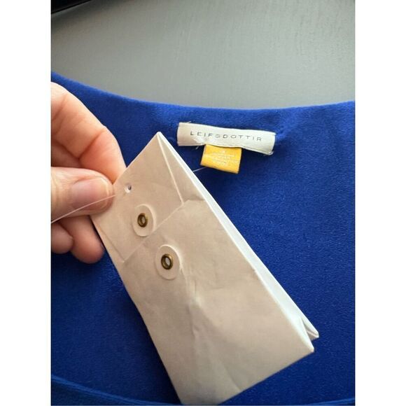 Anthropologie Blue Scalloped Hem Mini Dress‎ Short Puff Sleeve Party - Picture 7 of 12